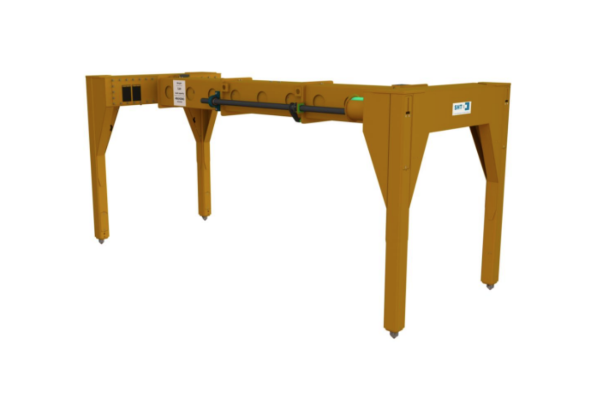 Telescopic overheight frame for 20- to 40-foot containers