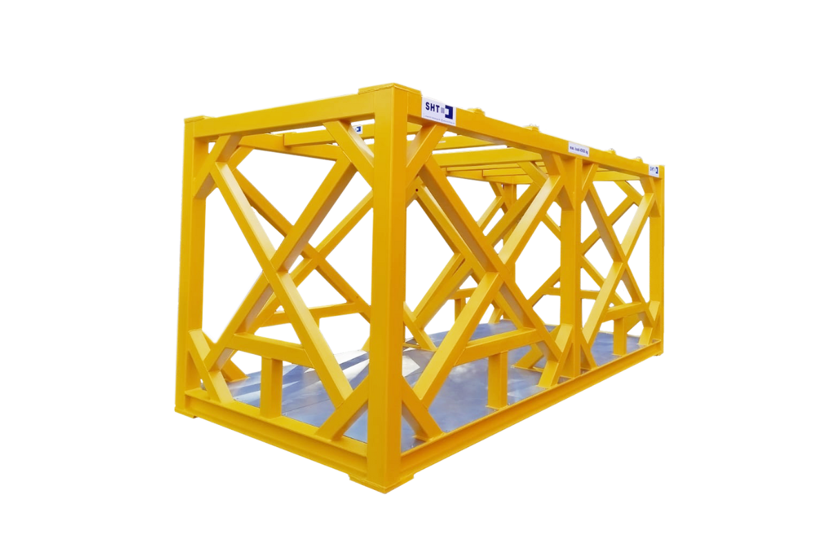 Heavy-duty test frame with ISO corners for crane and spreader load testing