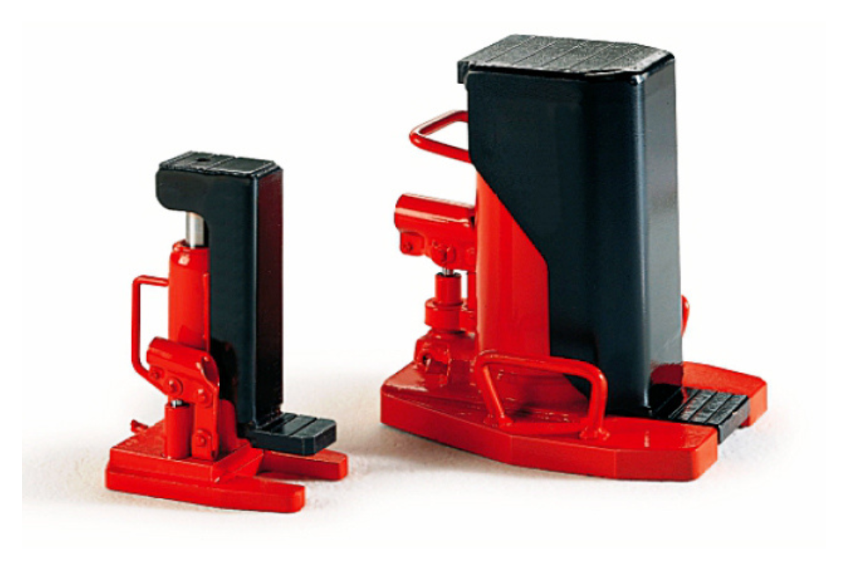 Machine jack with rack or hydraulic mechanism