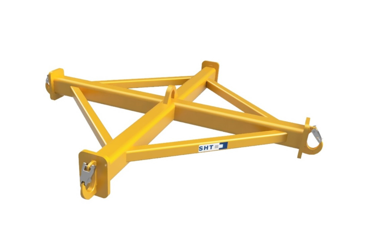 Big bag spreader with four slots for lifting loops