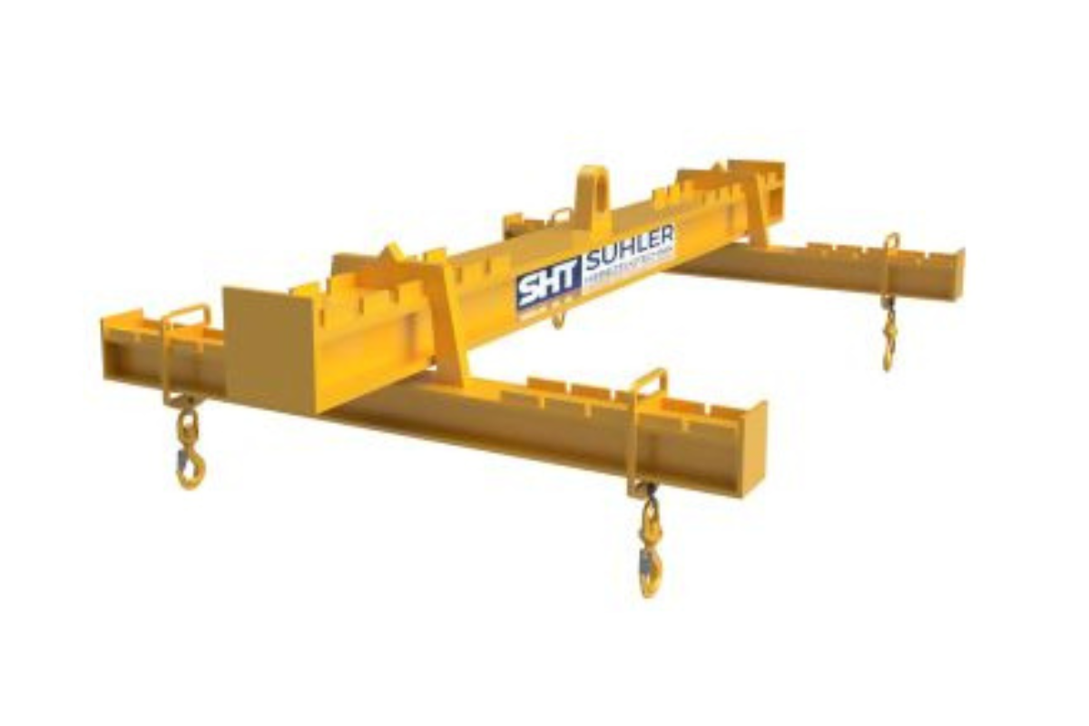 Verstellbare H-Traverse mit vier festen Anschlagpunkten für präzises Lastenhandling