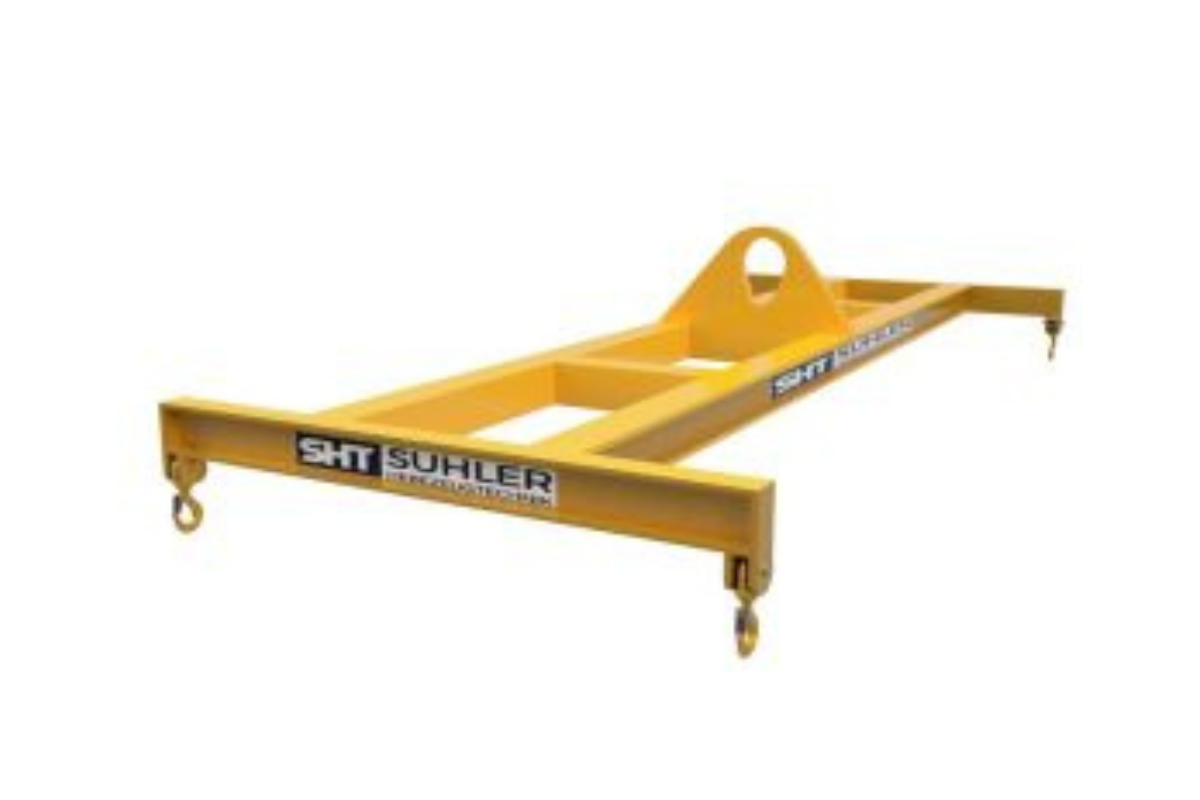 Rigid H-spreader with four fixed lifting points for precise load handling