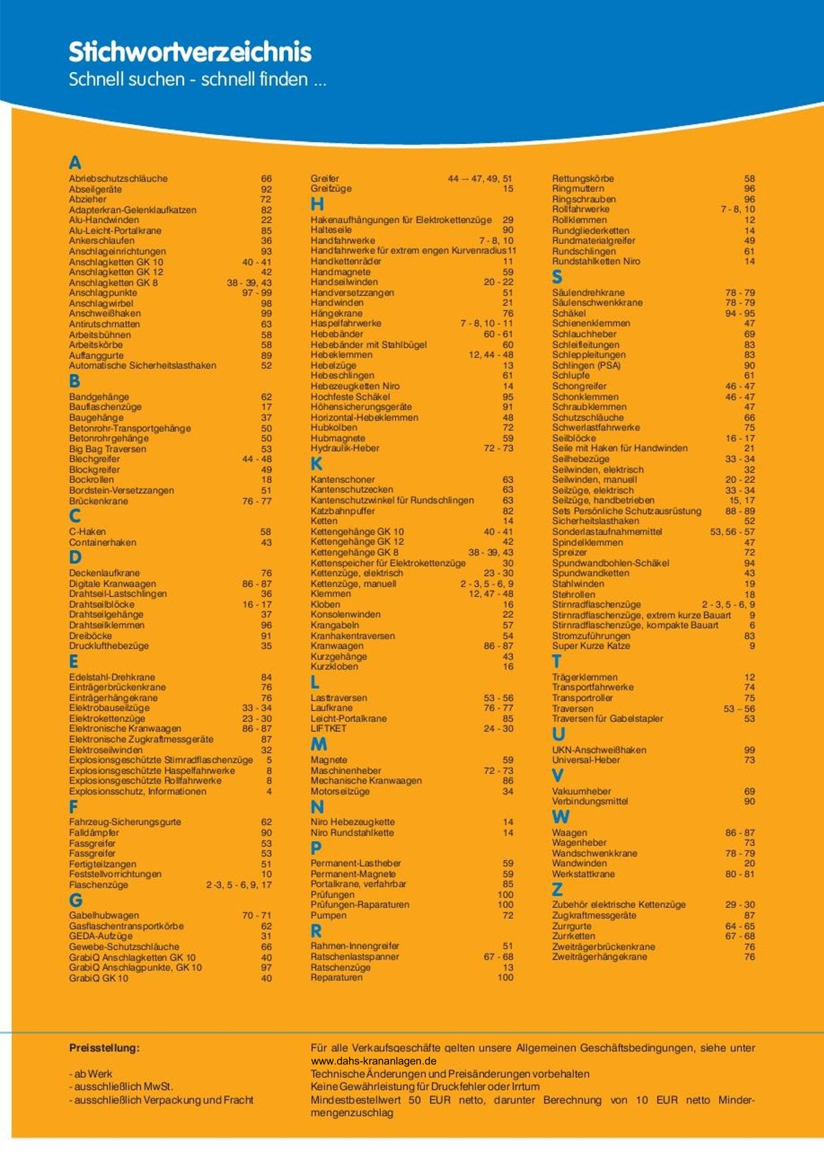DAHS Produktkatalog